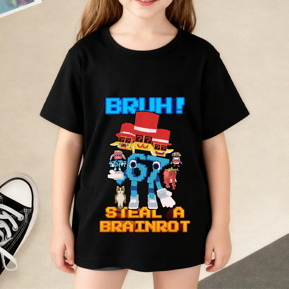Steal A Brainrot Colorful Kid T-Shirt