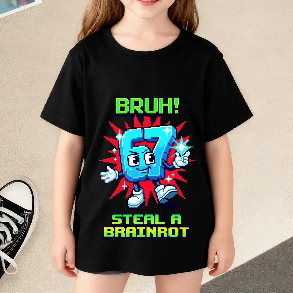 Steal A Brainrot Colorful Kid T-Shirt