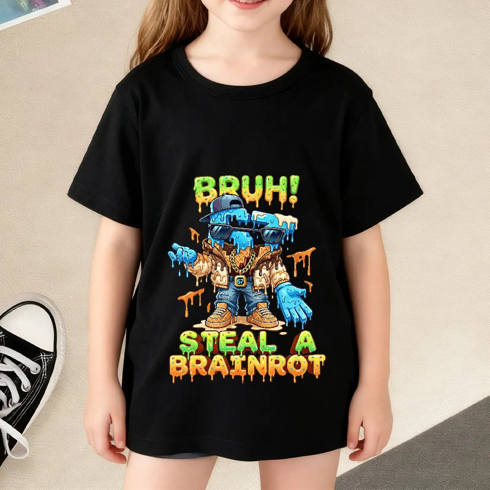 Steal A Brainrot Colorful Kid T-Shirt